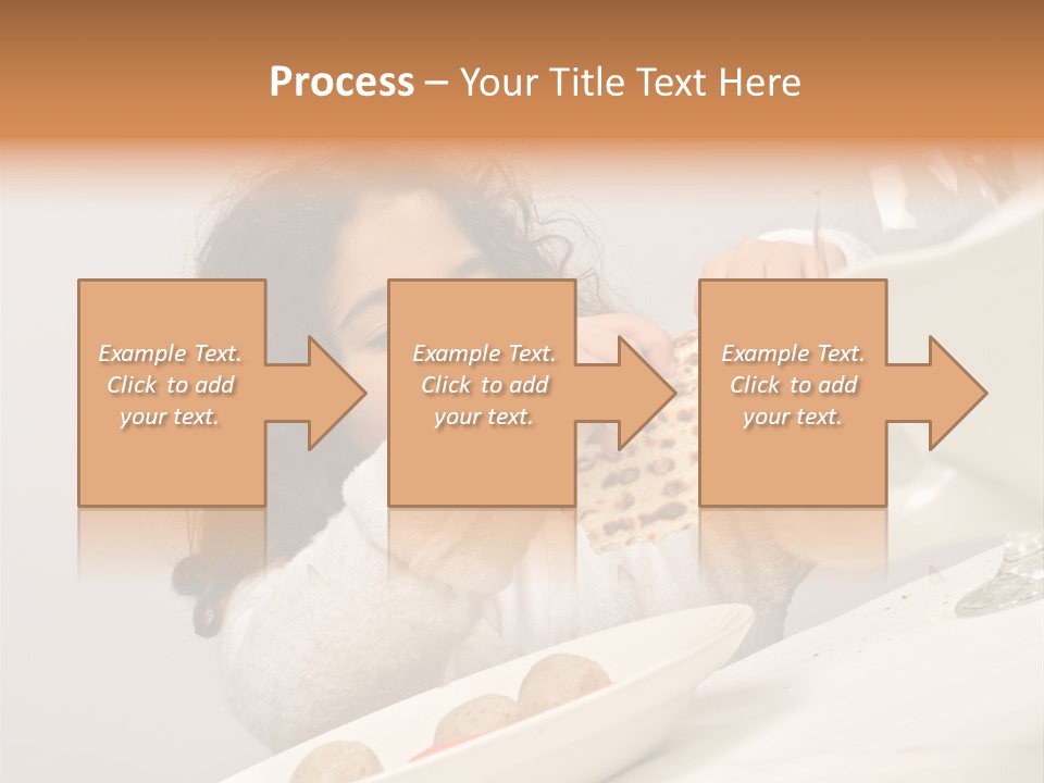 Jewish Girl Eating A Matzo Ball Soup In Passover PowerPoint Template