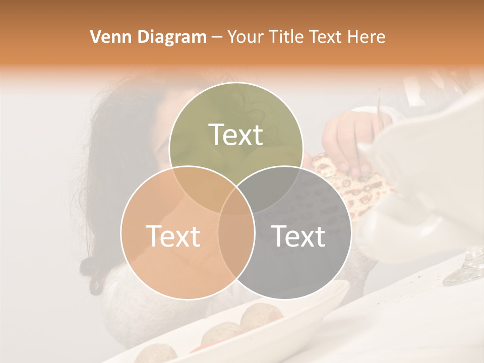 Jewish Girl Eating A Matzo Ball Soup In Passover PowerPoint Template