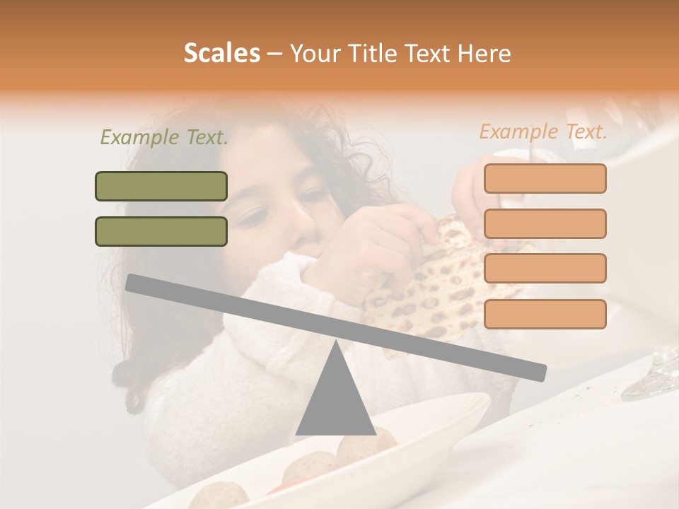 Jewish Girl Eating A Matzo Ball Soup In Passover PowerPoint Template