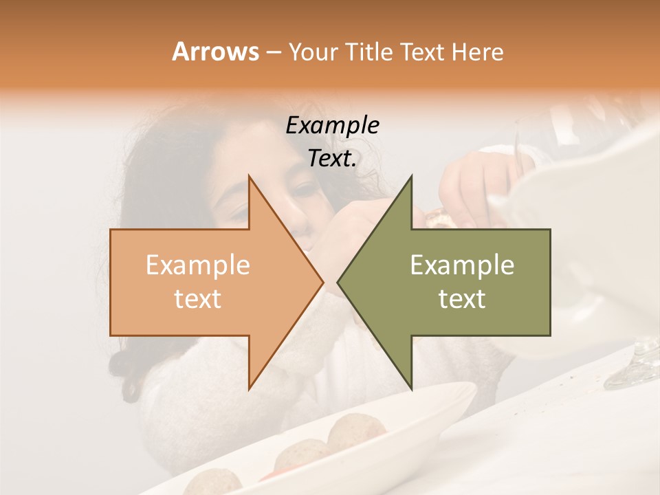 Jewish Girl Eating A Matzo Ball Soup In Passover PowerPoint Template