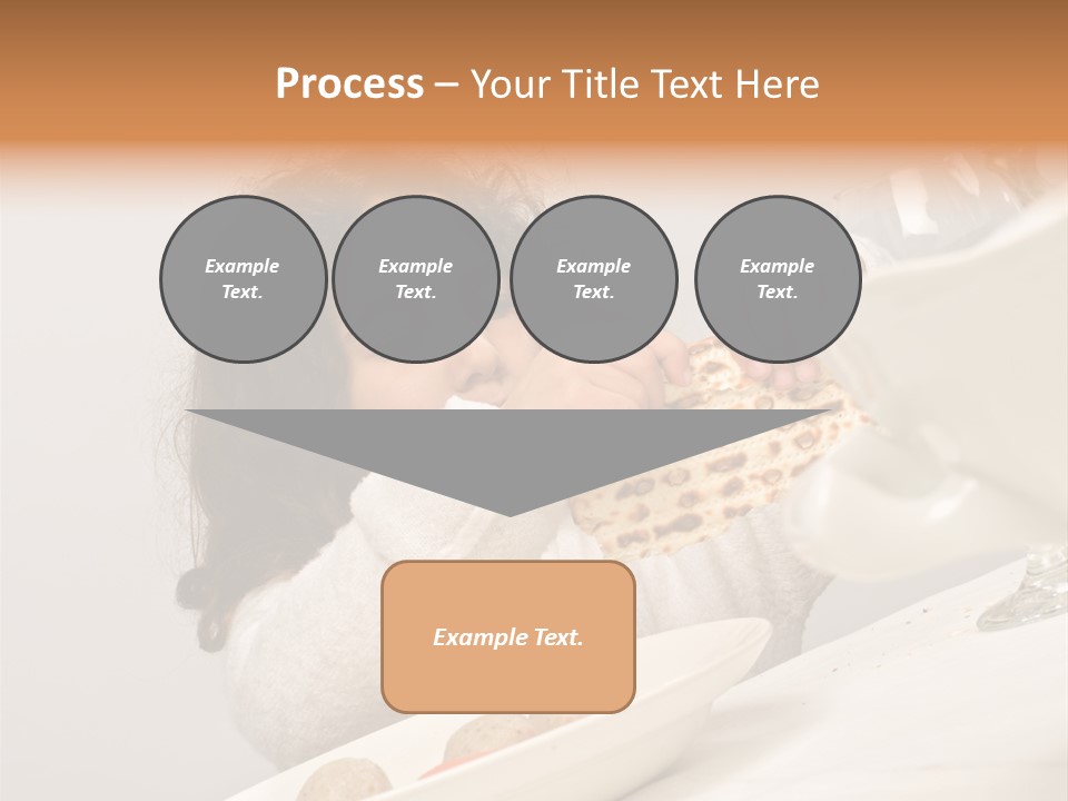 Jewish Girl Eating A Matzo Ball Soup In Passover PowerPoint Template