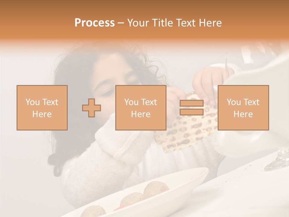 Jewish Girl Eating A Matzo Ball Soup In Passover PowerPoint Template