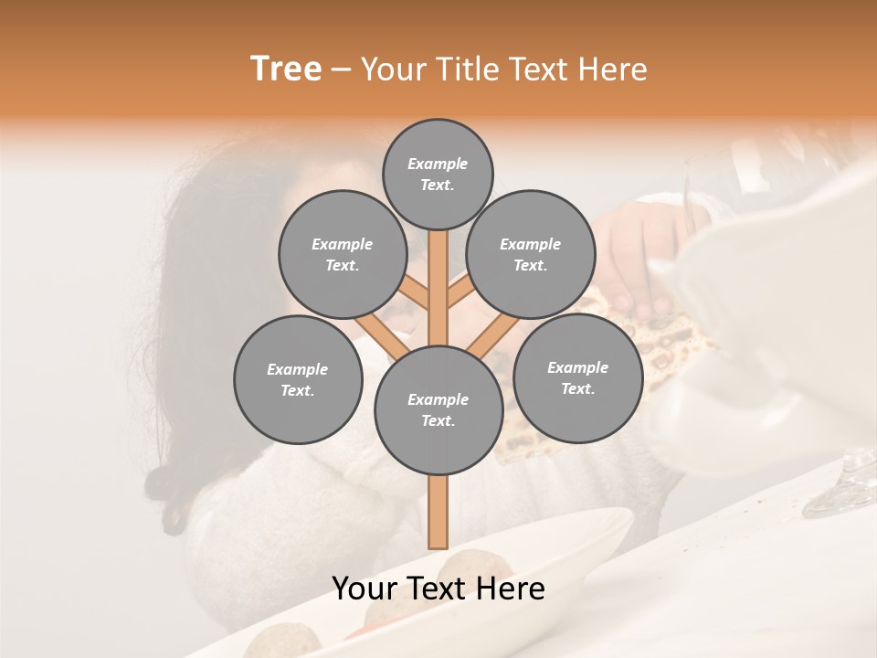 Jewish Girl Eating A Matzo Ball Soup In Passover PowerPoint Template