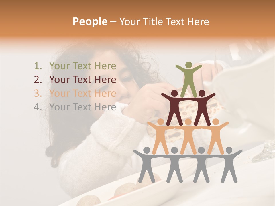 Jewish Girl Eating A Matzo Ball Soup In Passover PowerPoint Template