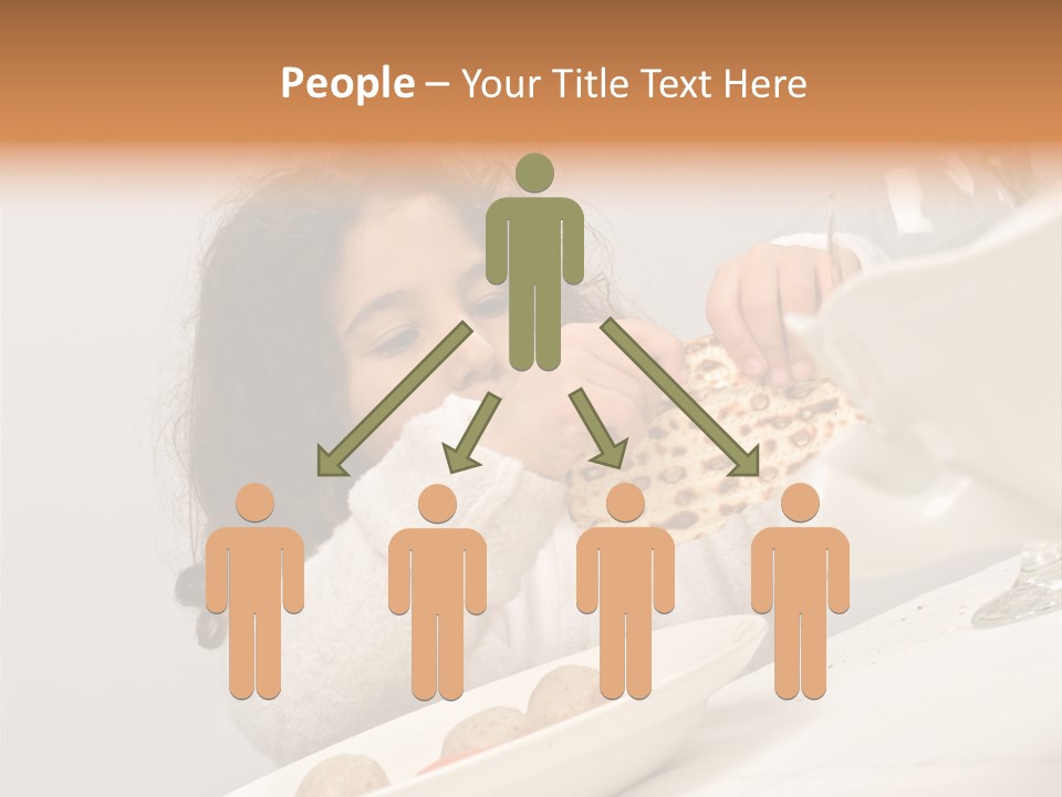 Jewish Girl Eating A Matzo Ball Soup In Passover PowerPoint Template