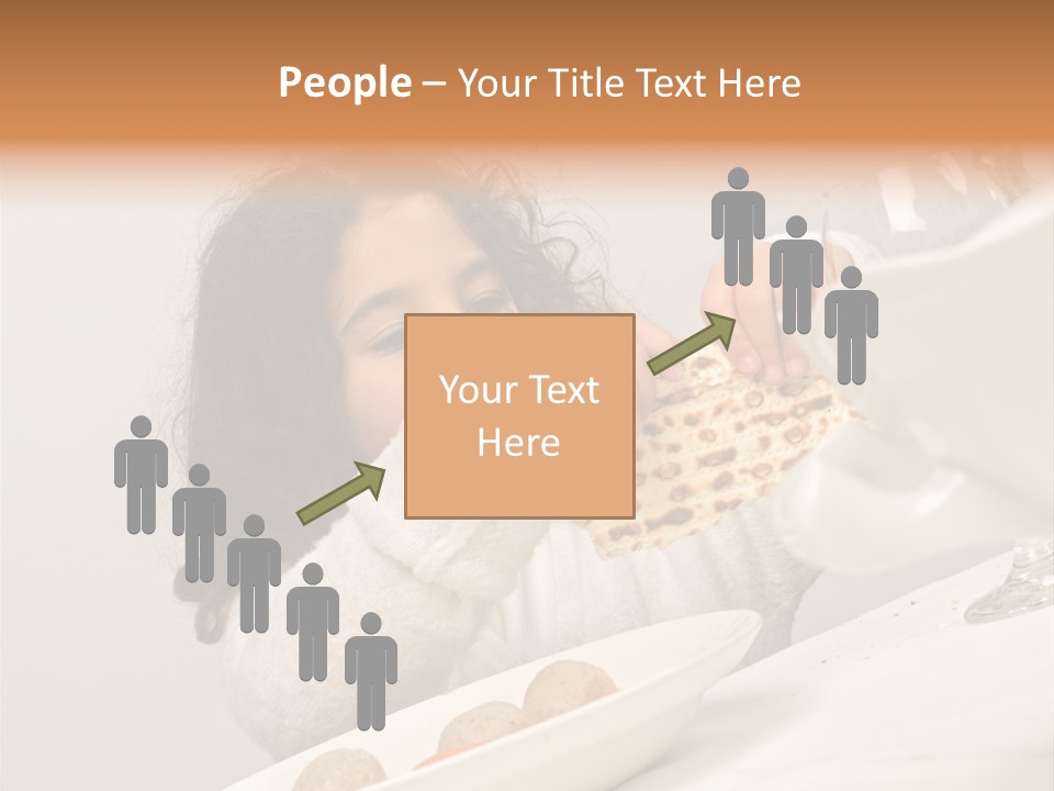 Jewish Girl Eating A Matzo Ball Soup In Passover PowerPoint Template