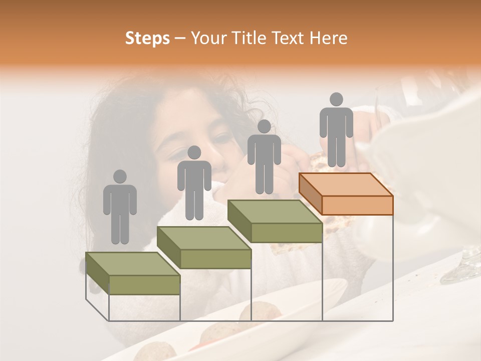 Jewish Girl Eating A Matzo Ball Soup In Passover PowerPoint Template