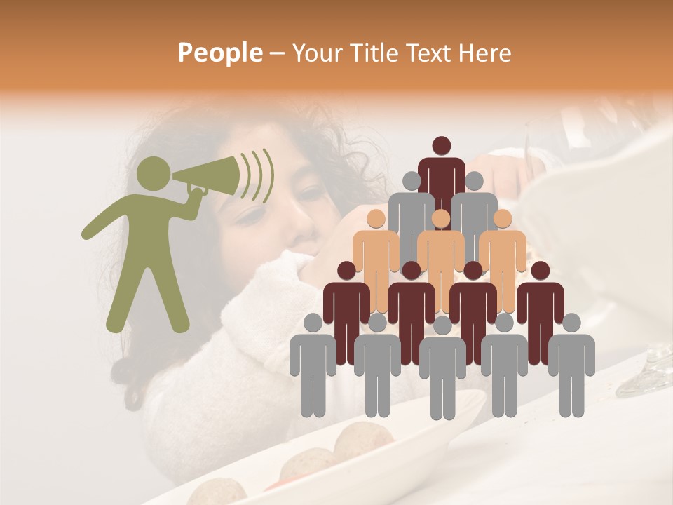 Jewish Girl Eating A Matzo Ball Soup In Passover PowerPoint Template