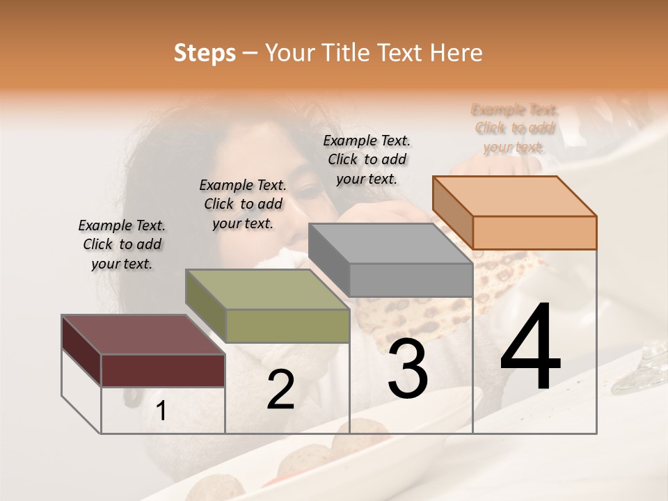 Jewish Girl Eating A Matzo Ball Soup In Passover PowerPoint Template