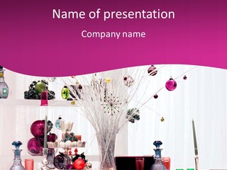 Bright Home Decoration With Pendants For Christmas PowerPoint Template