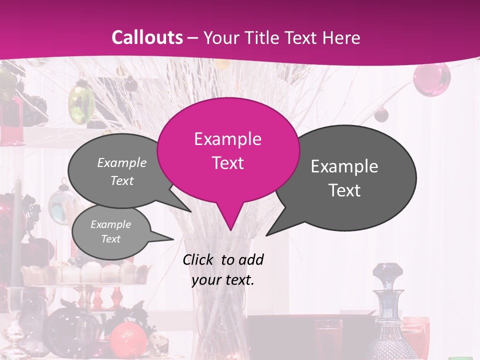 Bright Home Decoration With Pendants For Christmas PowerPoint Template