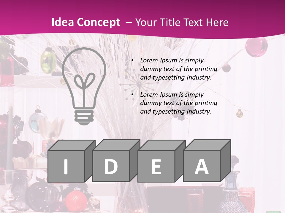 Bright Home Decoration With Pendants For Christmas PowerPoint Template