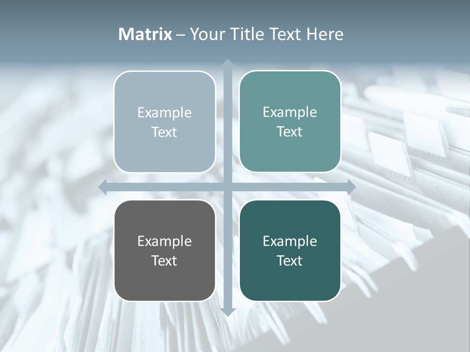 Multiple Rows Of Filing Cabinets In An Office Or Medical Establishment, Overflowing With Files. Narrow Depth Of Field To Emphasize The "Neverending&Q Uot; Feeling PowerPoint Template
