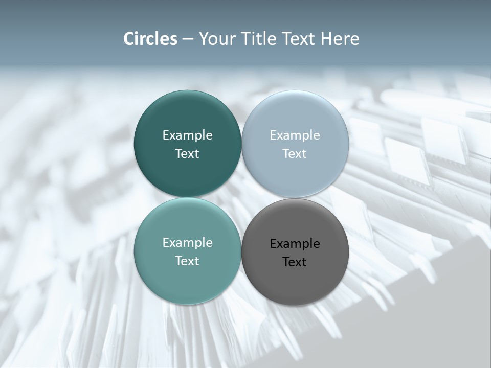 Multiple Rows Of Filing Cabinets In An Office Or Medical Establishment, Overflowing With Files. Narrow Depth Of Field To Emphasize The "Neverending&Q Uot; Feeling PowerPoint Template