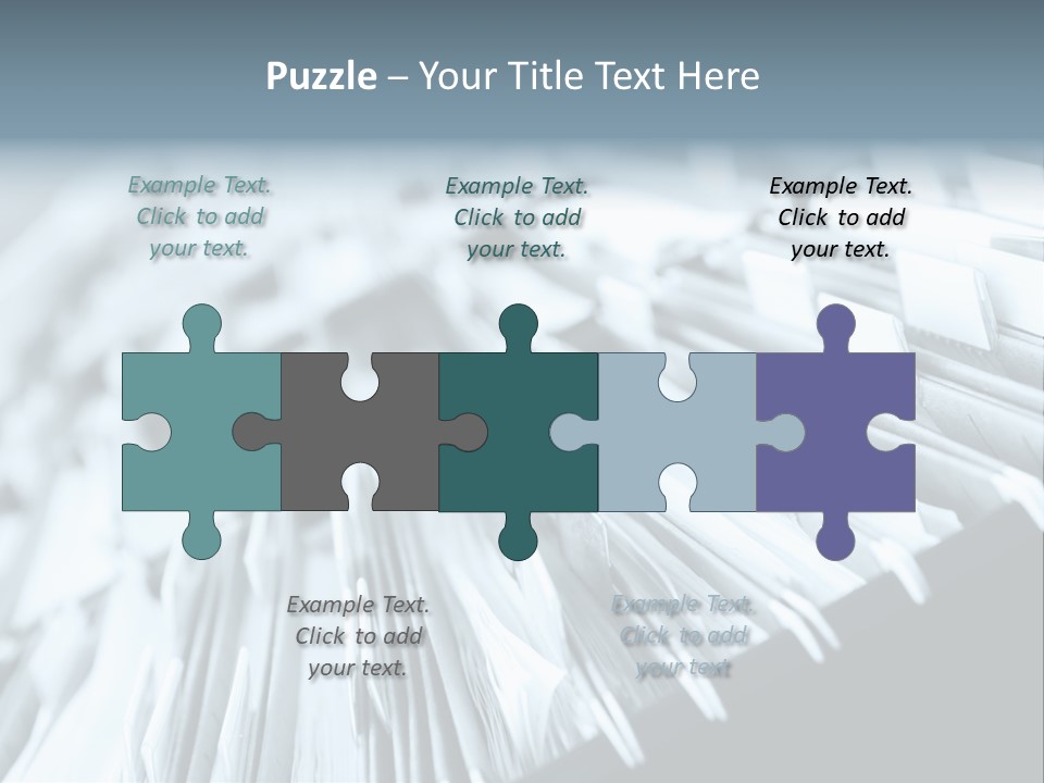 Multiple Rows Of Filing Cabinets In An Office Or Medical Establishment, Overflowing With Files. Narrow Depth Of Field To Emphasize The "Neverending&Q Uot; Feeling PowerPoint Template