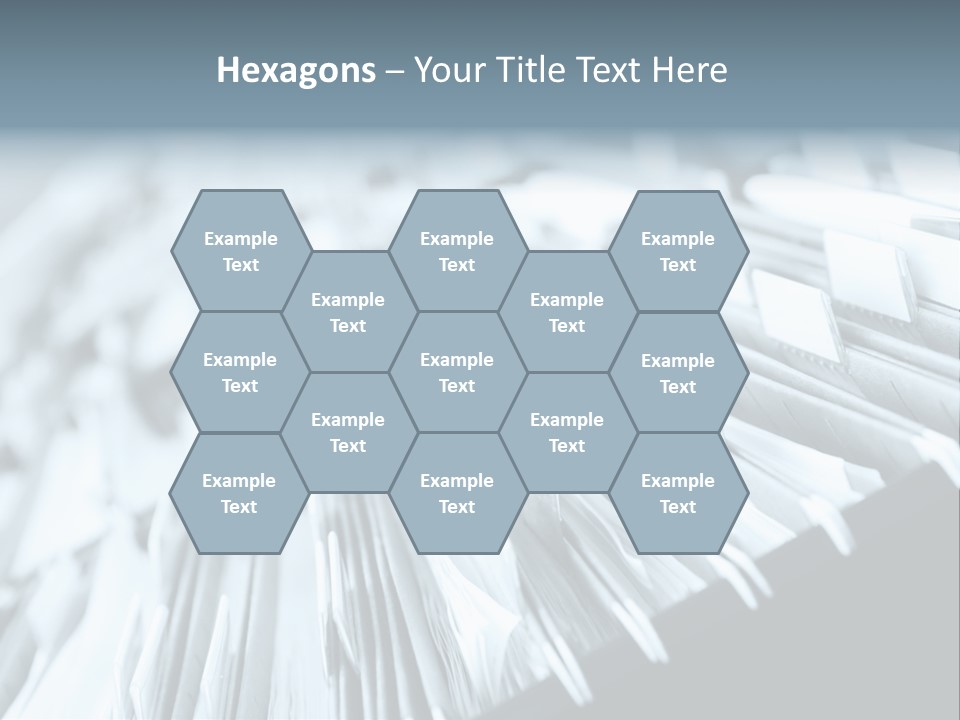 Multiple Rows Of Filing Cabinets In An Office Or Medical Establishment, Overflowing With Files. Narrow Depth Of Field To Emphasize The "Neverending&Q Uot; Feeling PowerPoint Template