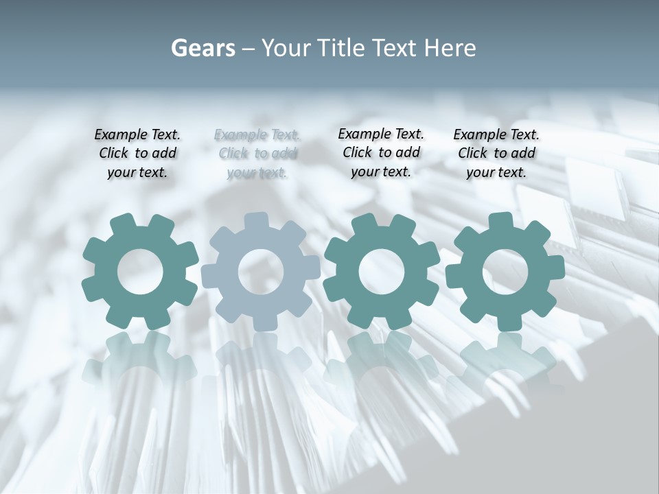 Multiple Rows Of Filing Cabinets In An Office Or Medical Establishment, Overflowing With Files. Narrow Depth Of Field To Emphasize The "Neverending&Q Uot; Feeling PowerPoint Template