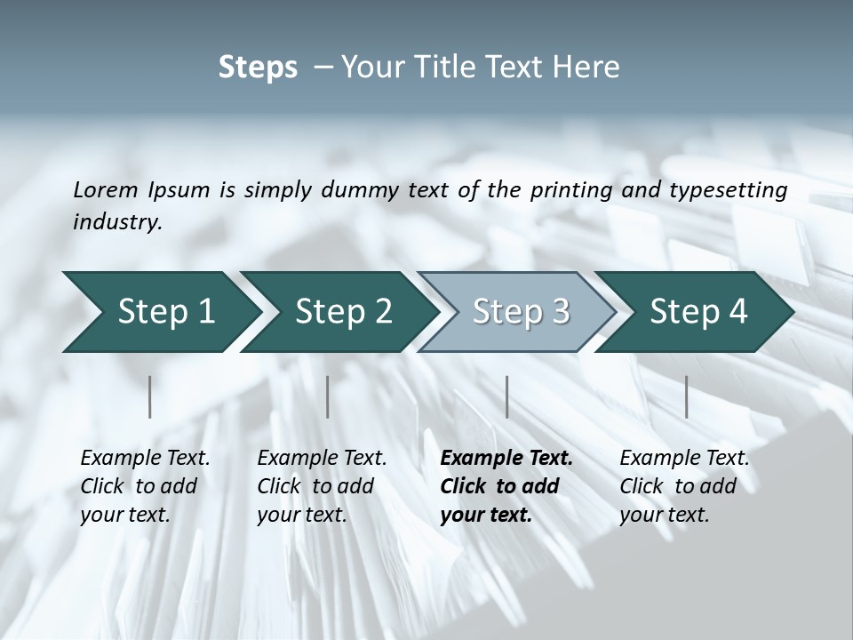Multiple Rows Of Filing Cabinets In An Office Or Medical Establishment, Overflowing With Files. Narrow Depth Of Field To Emphasize The "Neverending&Q Uot; Feeling PowerPoint Template