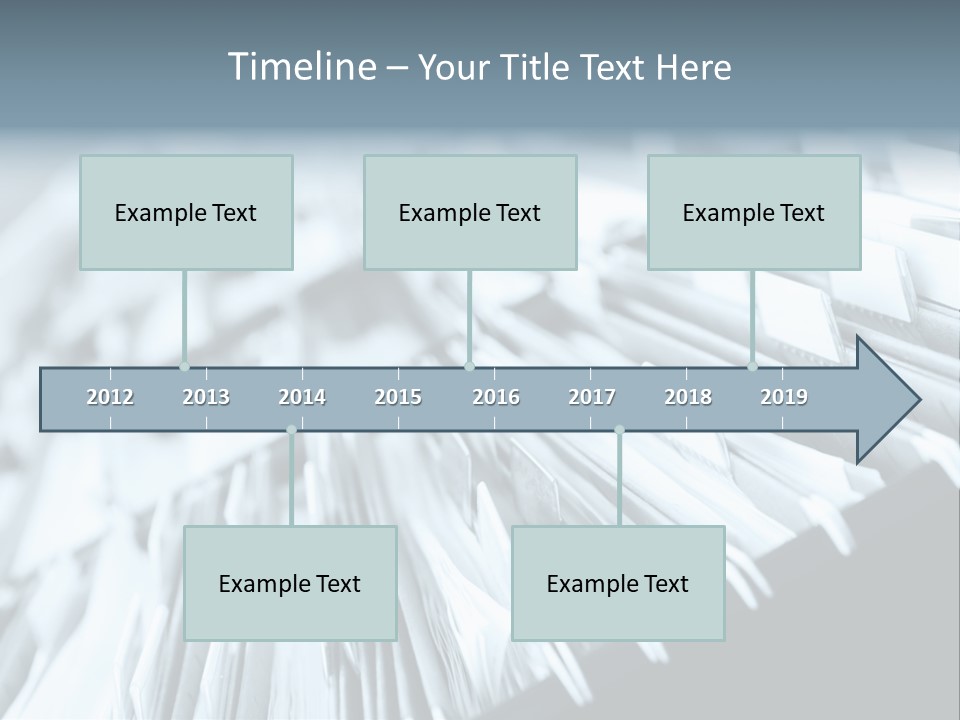 Multiple Rows Of Filing Cabinets In An Office Or Medical Establishment, Overflowing With Files. Narrow Depth Of Field To Emphasize The "Neverending&Q Uot; Feeling PowerPoint Template