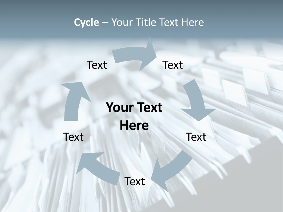 Multiple Rows Of Filing Cabinets In An Office Or Medical Establishment, Overflowing With Files. Narrow Depth Of Field To Emphasize The "Neverending&Q Uot; Feeling PowerPoint Template