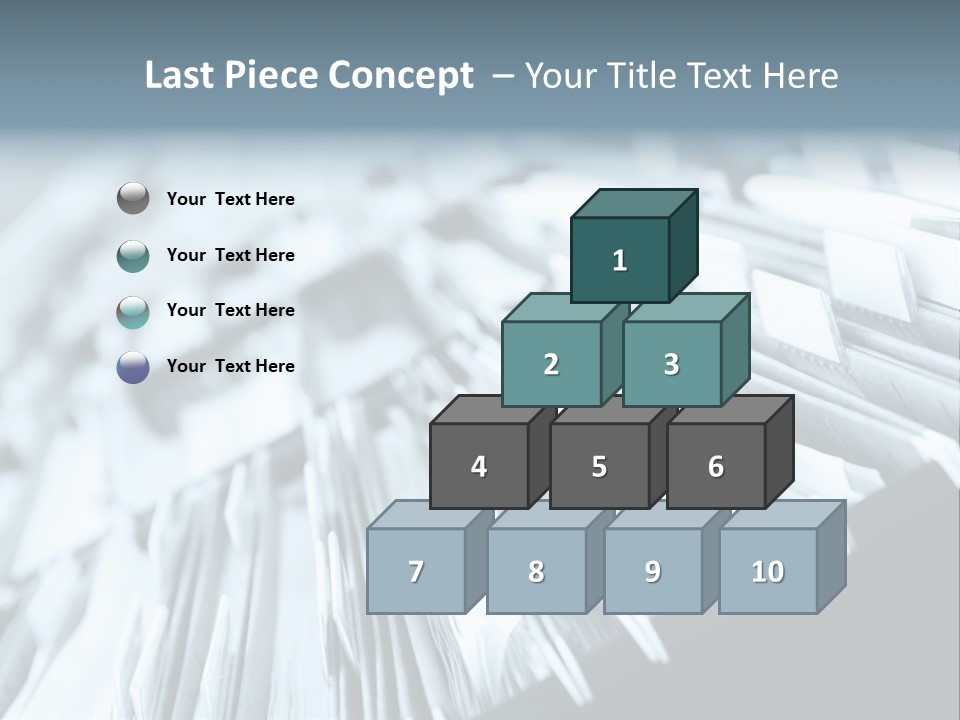 Multiple Rows Of Filing Cabinets In An Office Or Medical Establishment, Overflowing With Files. Narrow Depth Of Field To Emphasize The "Neverending&Q Uot; Feeling PowerPoint Template