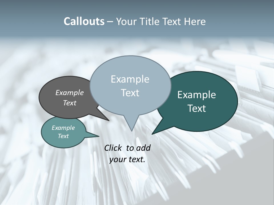 Multiple Rows Of Filing Cabinets In An Office Or Medical Establishment, Overflowing With Files. Narrow Depth Of Field To Emphasize The "Neverending&Q Uot; Feeling PowerPoint Template