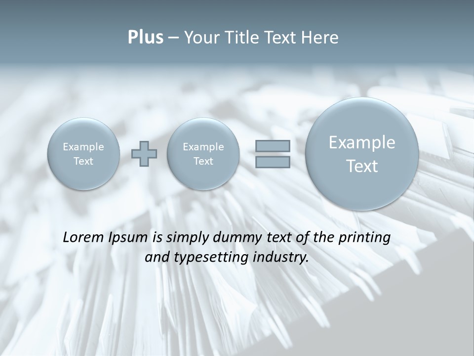 Multiple Rows Of Filing Cabinets In An Office Or Medical Establishment, Overflowing With Files. Narrow Depth Of Field To Emphasize The "Neverending&Q Uot; Feeling PowerPoint Template