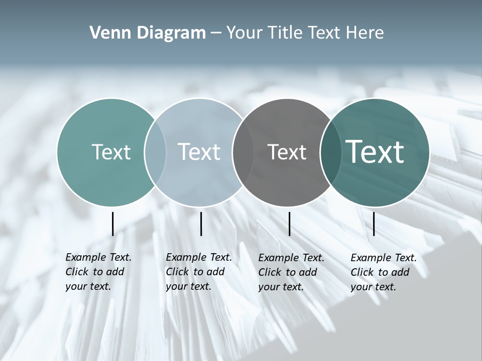 Multiple Rows Of Filing Cabinets In An Office Or Medical Establishment, Overflowing With Files. Narrow Depth Of Field To Emphasize The "Neverending&Q Uot; Feeling PowerPoint Template