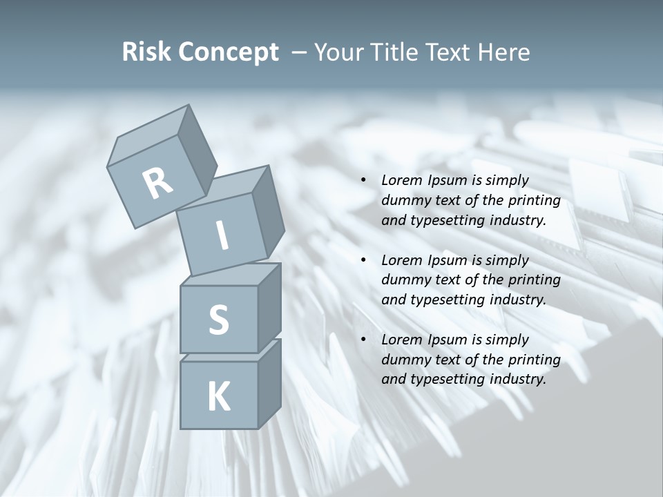 Multiple Rows Of Filing Cabinets In An Office Or Medical Establishment, Overflowing With Files. Narrow Depth Of Field To Emphasize The "Neverending&Q Uot; Feeling PowerPoint Template