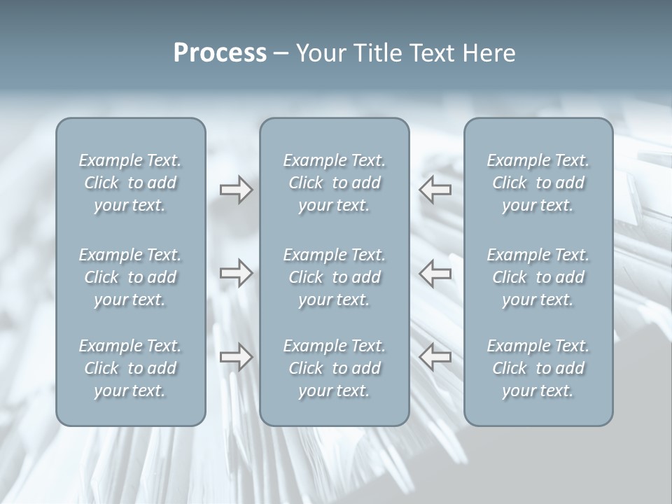 Multiple Rows Of Filing Cabinets In An Office Or Medical Establishment, Overflowing With Files. Narrow Depth Of Field To Emphasize The "Neverending&Q Uot; Feeling PowerPoint Template