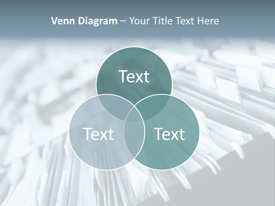 Multiple Rows Of Filing Cabinets In An Office Or Medical Establishment, Overflowing With Files. Narrow Depth Of Field To Emphasize The "Neverending&Q Uot; Feeling PowerPoint Template