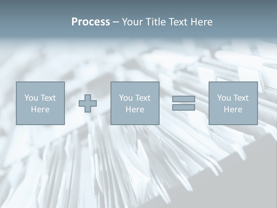 Multiple Rows Of Filing Cabinets In An Office Or Medical Establishment, Overflowing With Files. Narrow Depth Of Field To Emphasize The "Neverending&Q Uot; Feeling PowerPoint Template
