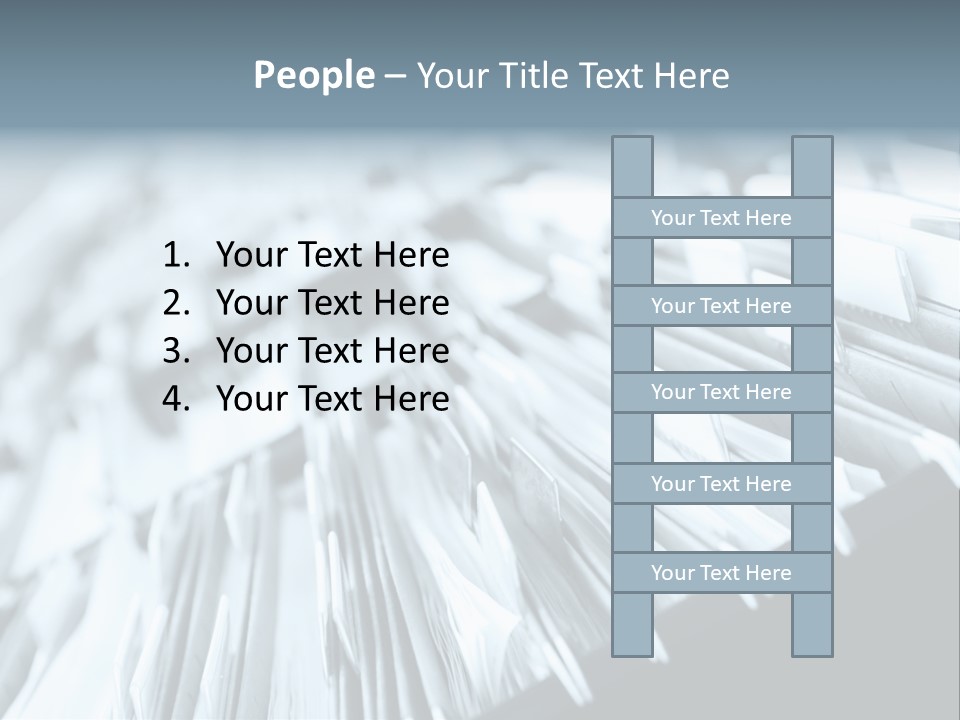 Multiple Rows Of Filing Cabinets In An Office Or Medical Establishment, Overflowing With Files. Narrow Depth Of Field To Emphasize The "Neverending&Q Uot; Feeling PowerPoint Template