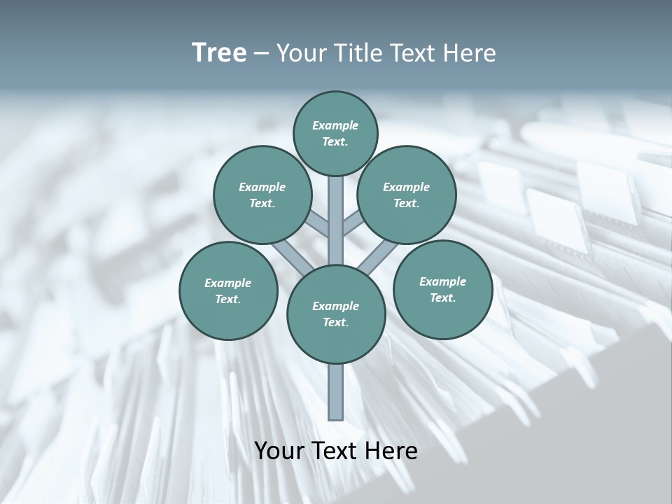 Multiple Rows Of Filing Cabinets In An Office Or Medical Establishment, Overflowing With Files. Narrow Depth Of Field To Emphasize The "Neverending&Q Uot; Feeling PowerPoint Template