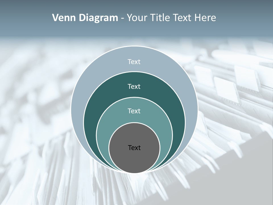 Multiple Rows Of Filing Cabinets In An Office Or Medical Establishment, Overflowing With Files. Narrow Depth Of Field To Emphasize The "Neverending&Q Uot; Feeling PowerPoint Template