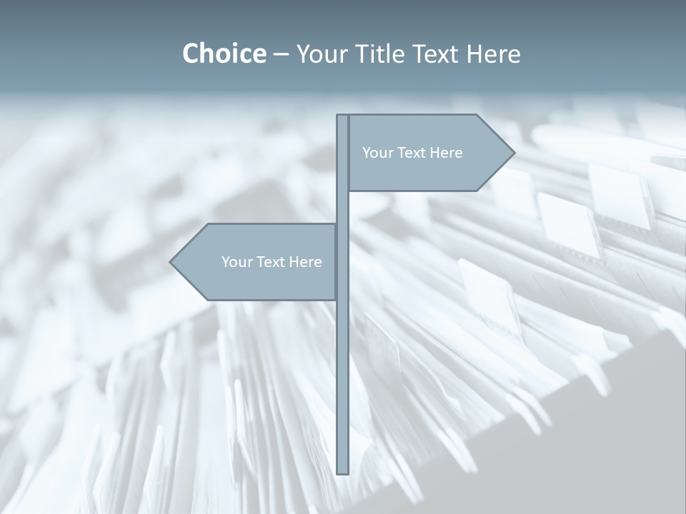 Multiple Rows Of Filing Cabinets In An Office Or Medical Establishment, Overflowing With Files. Narrow Depth Of Field To Emphasize The "Neverending&Q Uot; Feeling PowerPoint Template