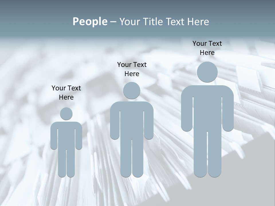 Multiple Rows Of Filing Cabinets In An Office Or Medical Establishment, Overflowing With Files. Narrow Depth Of Field To Emphasize The "Neverending&Q Uot; Feeling PowerPoint Template