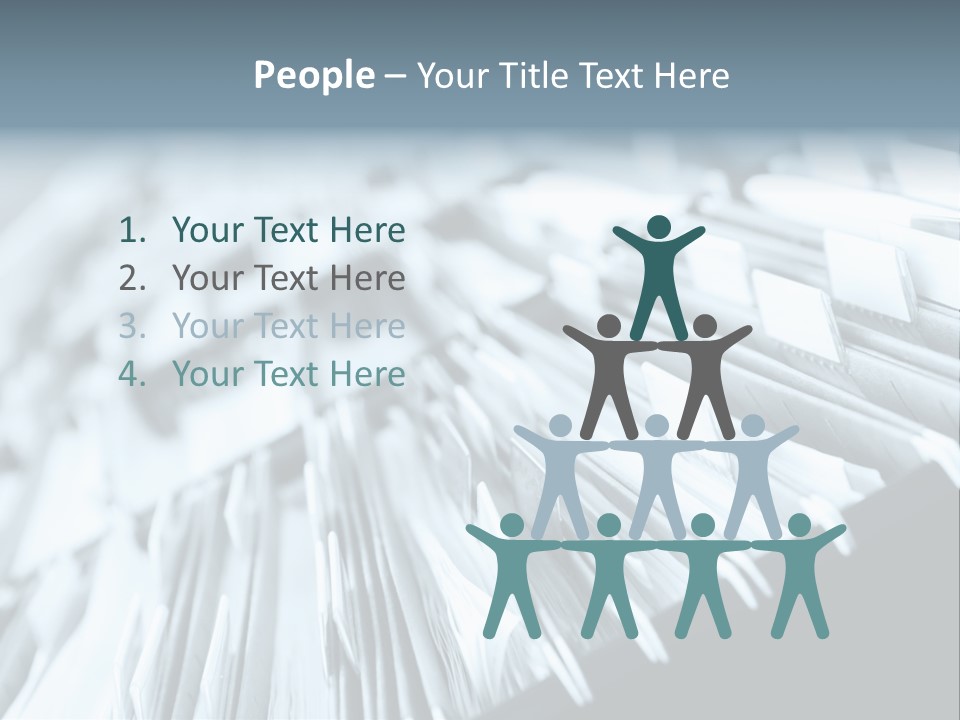 Multiple Rows Of Filing Cabinets In An Office Or Medical Establishment, Overflowing With Files. Narrow Depth Of Field To Emphasize The "Neverending&Q Uot; Feeling PowerPoint Template