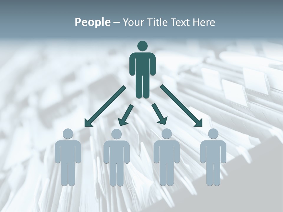 Multiple Rows Of Filing Cabinets In An Office Or Medical Establishment, Overflowing With Files. Narrow Depth Of Field To Emphasize The "Neverending&Q Uot; Feeling PowerPoint Template