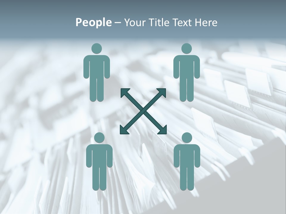 Multiple Rows Of Filing Cabinets In An Office Or Medical Establishment, Overflowing With Files. Narrow Depth Of Field To Emphasize The "Neverending&Q Uot; Feeling PowerPoint Template