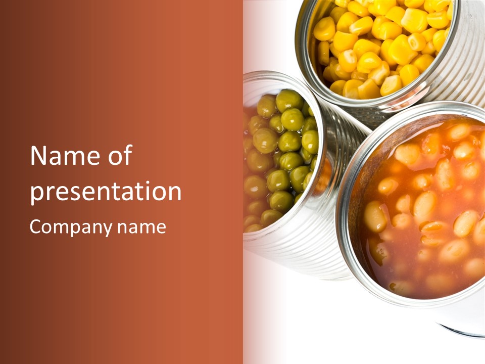 Tin. Isolation On The White. PowerPoint Template