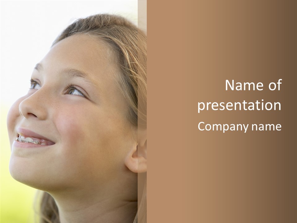 Portrait Of Girl Smiling PowerPoint Template