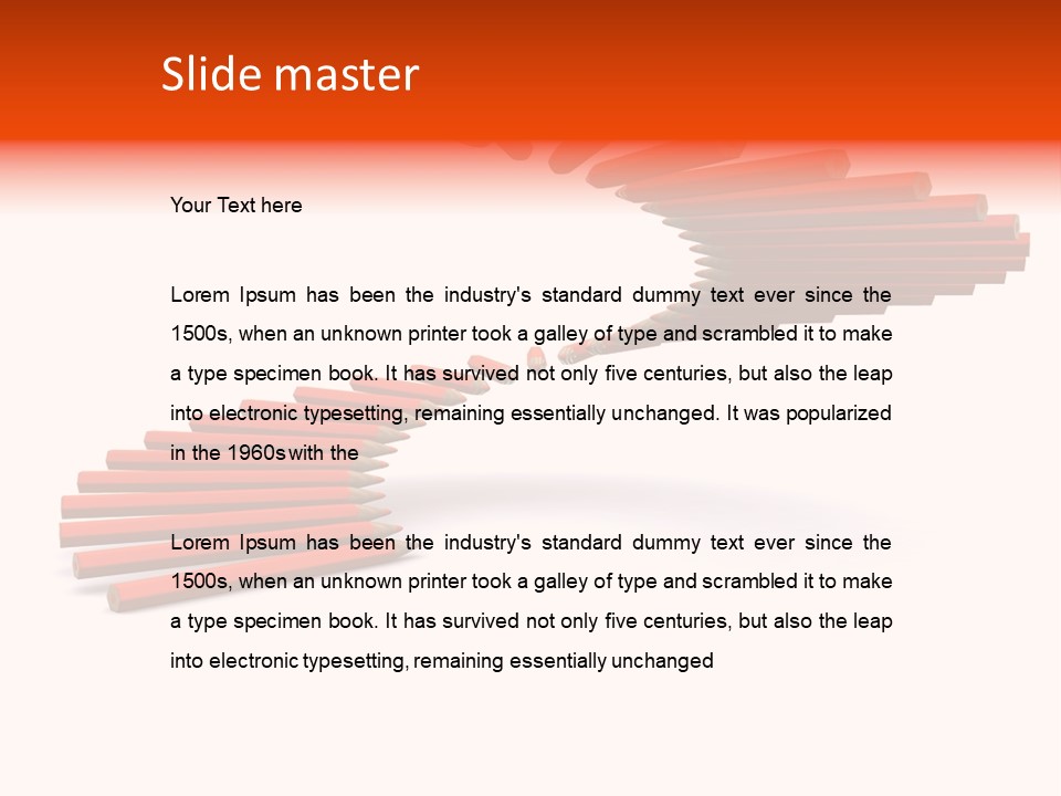 Staircase Color Pencils. 3D PowerPoint Template