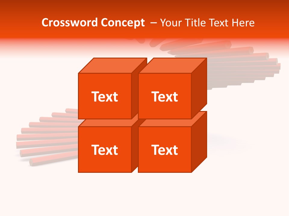 Staircase Color Pencils. 3D PowerPoint Template