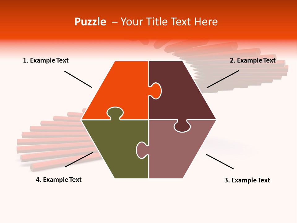 Staircase Color Pencils. 3D PowerPoint Template