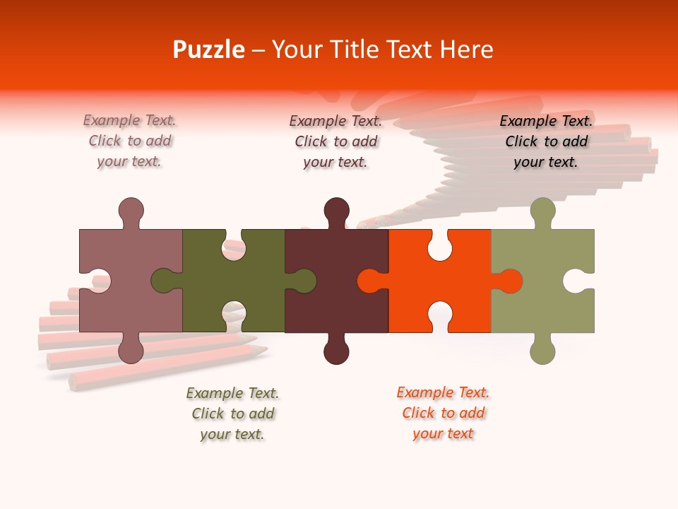 Staircase Color Pencils. 3D PowerPoint Template