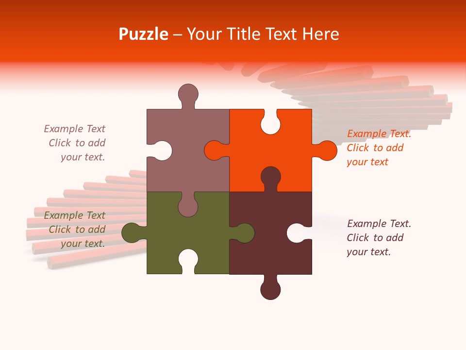 Staircase Color Pencils. 3D PowerPoint Template