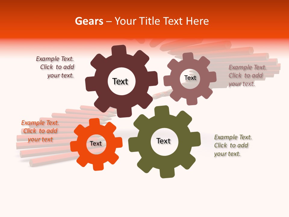 Staircase Color Pencils. 3D PowerPoint Template