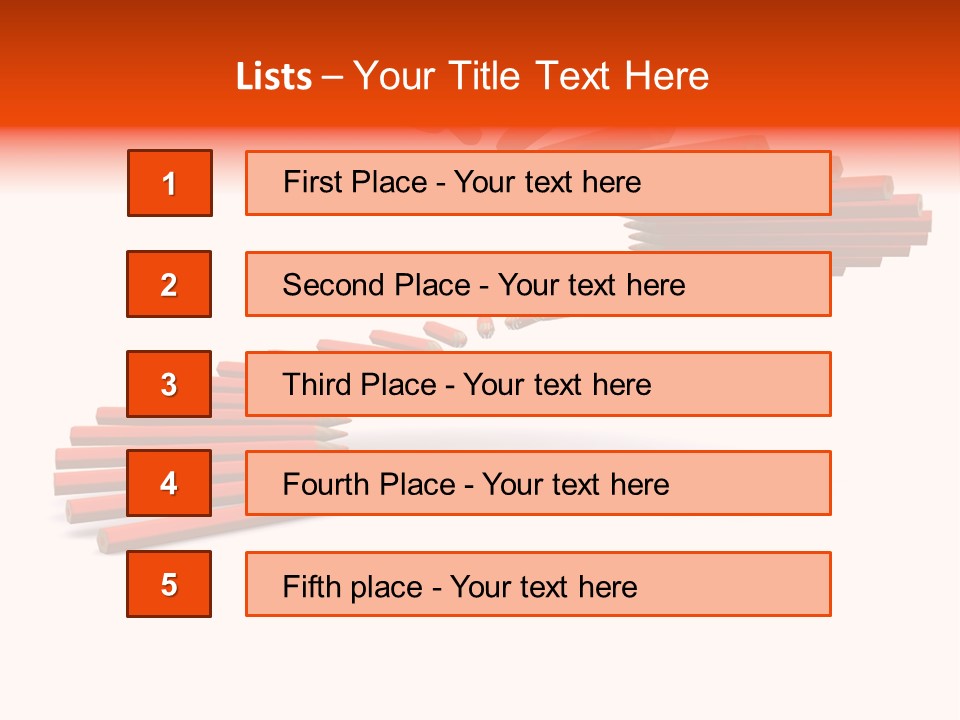 Staircase Color Pencils. 3D PowerPoint Template