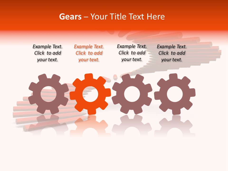 Staircase Color Pencils. 3D PowerPoint Template